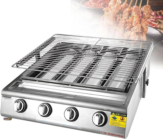 Kebab-Bratgerät, Spieß-Grill, BBQ-Grill, gewerblich, Camping, Edelstahl