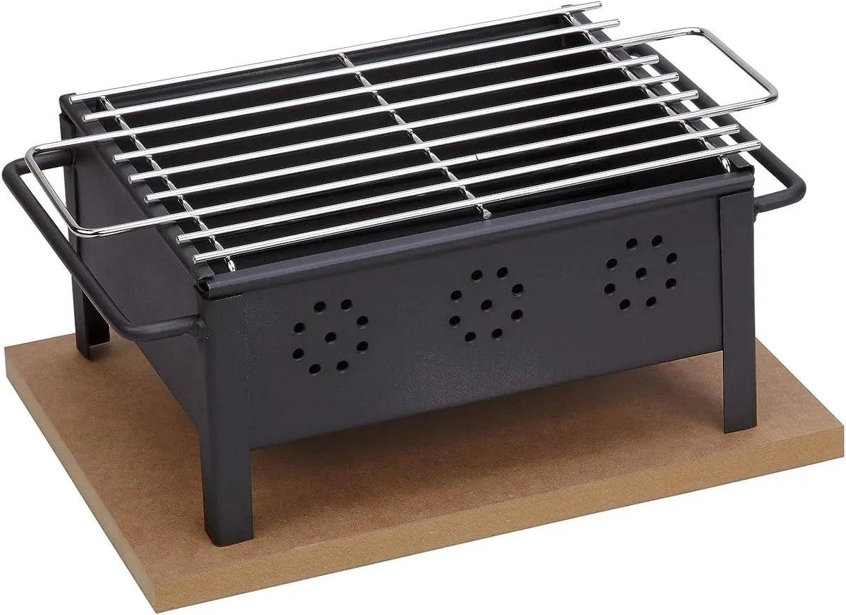 Tischgrill, elektrischer Tischgrill, 25x20 cm, Edelstahl, Schwarz