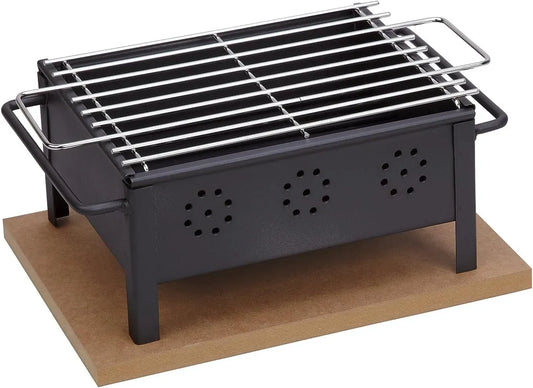 Tischgrill, elektrischer Tischgrill, 25x20 cm, Edelstahl, Schwarz
