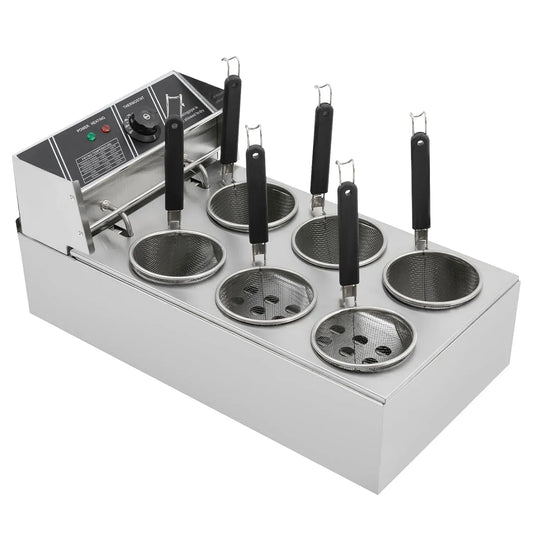Smartes Thermostat, 20 L, 2000 W, 60 bis 200 °C, 2 Temperaturzonen, Edelstahl, Nudelkocher Professional Elektrischer Pasta Kocher 6 Körbe