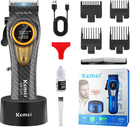 KEMEI 2242 Friseurschneidemaschine, Haarschneidemaschine, Turbo-Motor, USB, gewerblich, für Männer