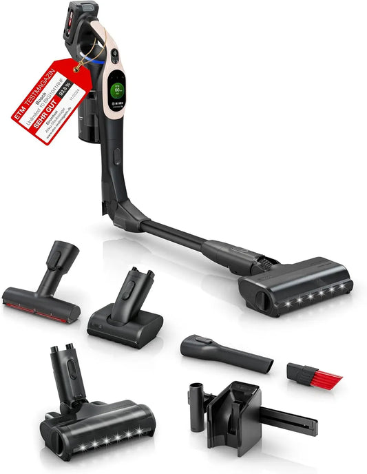 Bosch BKS1041RHF Staubsauger, 10 Jahre Motorgarantie, LED-Licht, 0 Ah Akku, TFT-Display, HEPA-Filtersystem