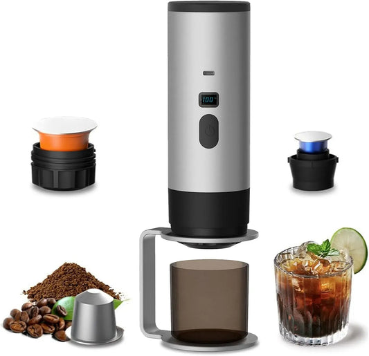 Espressomaschine, tragbar, USB, Camping, Mini kaffeemaschine für unterwegs oder Camping, 3 in 1 akku Kaffeemaschine, Kaffeemaschine to go mit USB