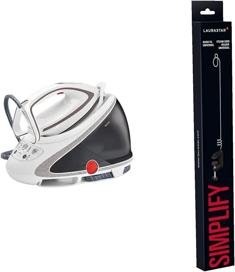 Tefal GV9567 Dampfbügelstation, Dampfkabel, 2600 W, 7,7 Bar, 155 g, 500 g, Weiß, für das Dampfkabel
