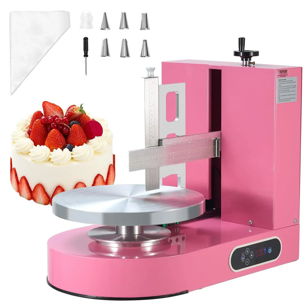 VEVOR Tortencremestreichmaschine, Tortendekorationsmaschine, 35,56 cm, Glas