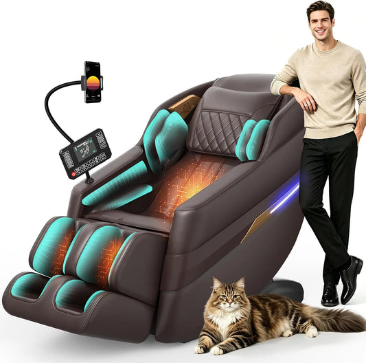 Relax- und Massagesessel, Transportrollen, Bluetooth, 3D-Optik, KI-Sprachsteuerung und Bluetooth-Lautsprecher