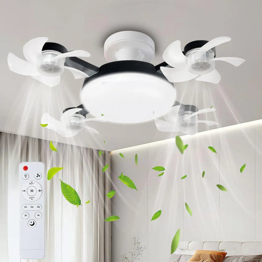 Ventilator E27, 3 Geschwindigkeiten, leise, 4 Köpfe