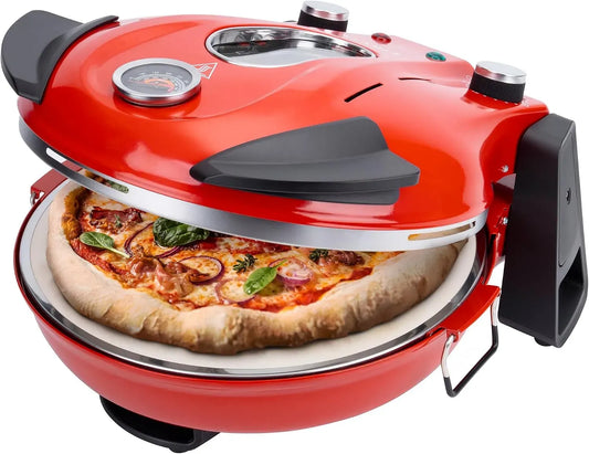 Ofen, Pizza, für innen und draußen, KLAMER, Pizza Ofen mit abnehmbarem Keramik Pizzastein