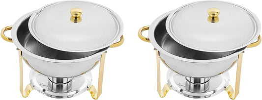Chafing Dish Warmhaltebehälter, 4.5 L, Gastronomie, Edelstahl, Silber, 2 Stück 4