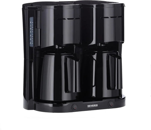 Severin KA 9315 Kaffeemaschine, Schwarz, ansprechende Filtermaschine mit 2 Isolier nnen, ffeemaschine für bis zu 16 Tassen