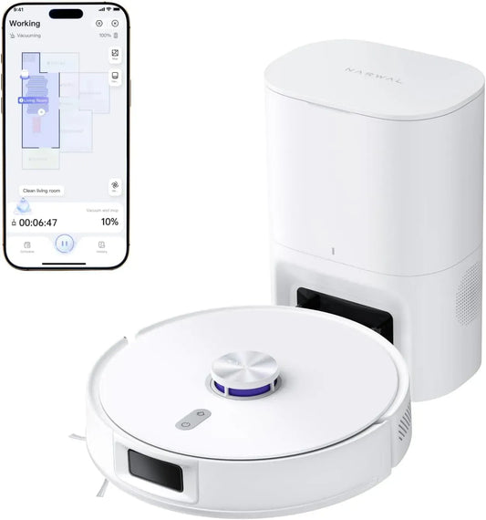 Saugroboter, 3.5 L, NARWAL, 3D-Optik, LDS-Lasernavigation und 3D Mapping, APP-Fernsteuerung, 8000Pa, Auto-Entstaubungsstation 3, 8N Reinigungsdruck