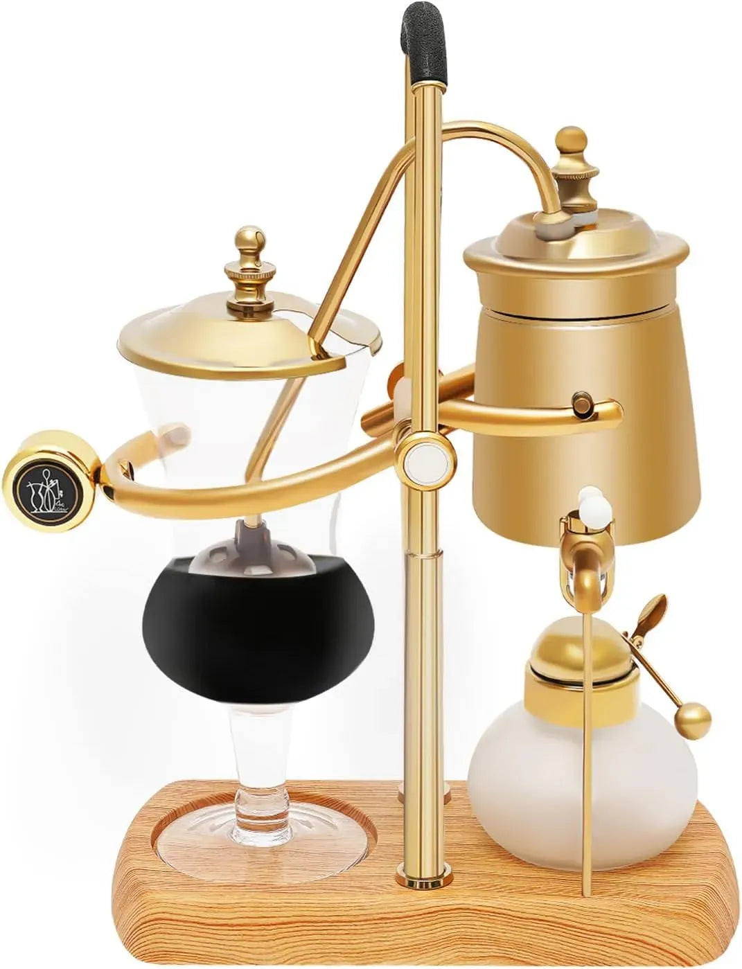 Kaffeemaschine, 180° Schwenkbarem Wasserhahn, Kaffeebereiter, Siphon Retro Kaffeebereiters Vakuum-Kaffeebereiter Set