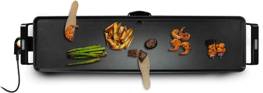Grillgerät, 90 x 24 cm, Antihaftbeschichtung, Schwarz
