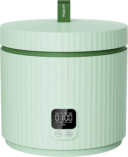 Multifunktionskocher, Reiskocher, Topf, elektrischer Reiskocher, 1.5 L, 350 W, Antihaftbeschichtung, Grün, für 1-3 Personen, TOKIT