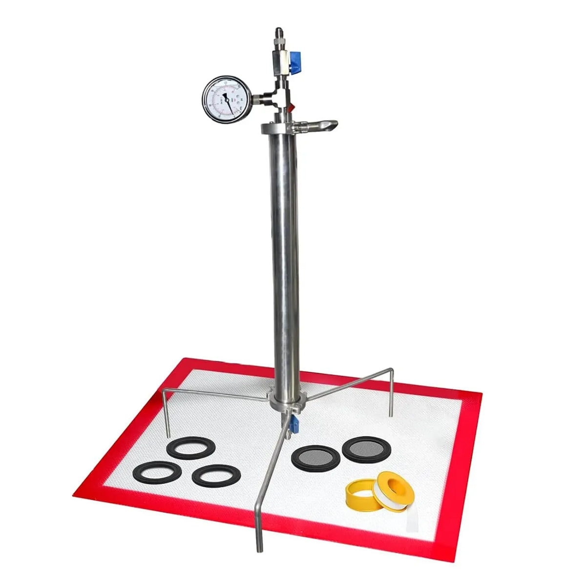 90 g Vakuumkammer Edelstahl Vacuum Chamber inklusive Manometer Vakuumkammer mit Stativ zur Extraktion von Essenzen aus Pflanzenblättern Geschlossenes