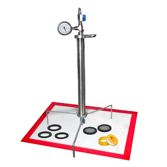 90 g Vakuumkammer Edelstahl Vacuum Chamber inklusive Manometer Vakuumkammer mit Stativ zur Extraktion von Essenzen aus Pflanzenblättern Geschlossenes