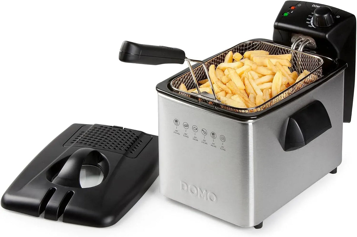 DO465FR Fritteuse, 4 L, 3000 W, Edelstahl, DOMO