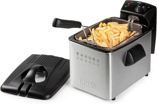 DO465FR Fritteuse, 4 L, 3000 W, Edelstahl, DOMO