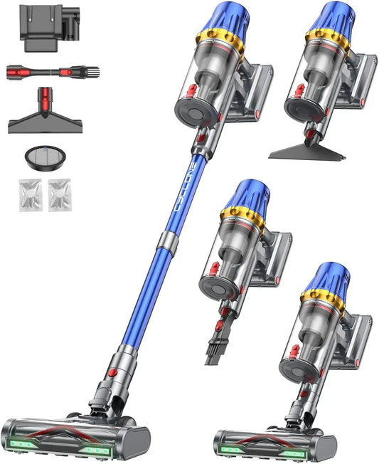 Staubsauger 58000Pa/650W/80Min, 650 W, Touch-Bedienung, Blau