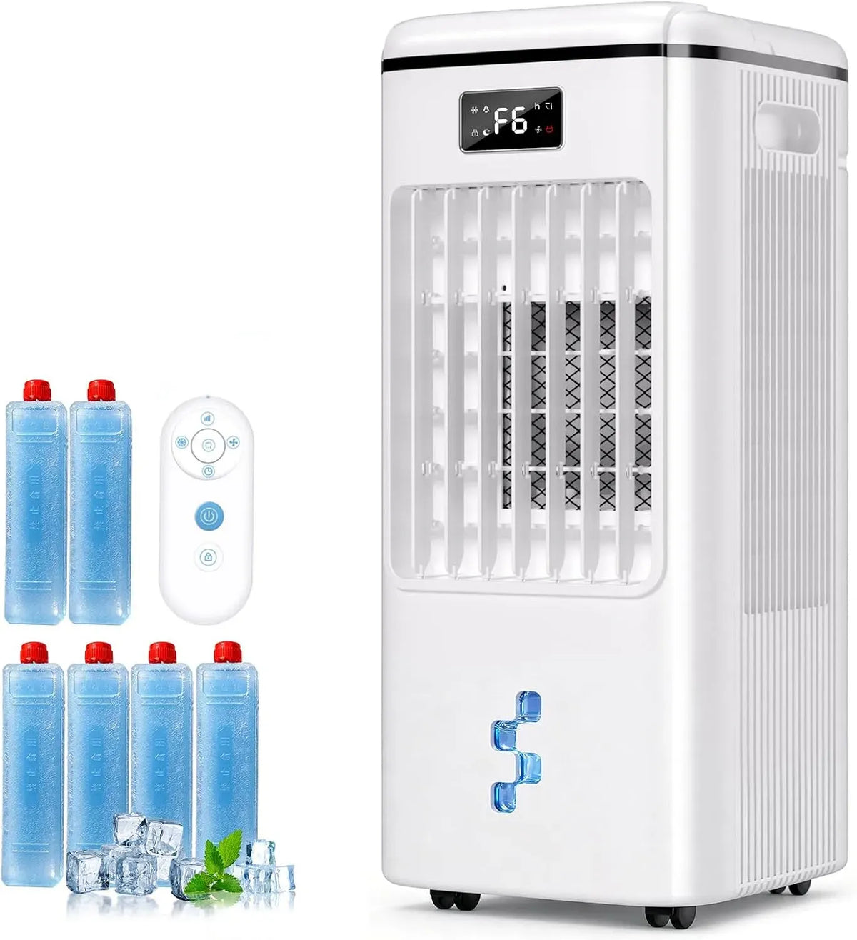 Klimaanlage, Ashihoti 4-in-1 2-Gallonen-Wassertank, tragbar, Touch-Bedienung, 3 Geschwindigkeiten, großer Wassertank