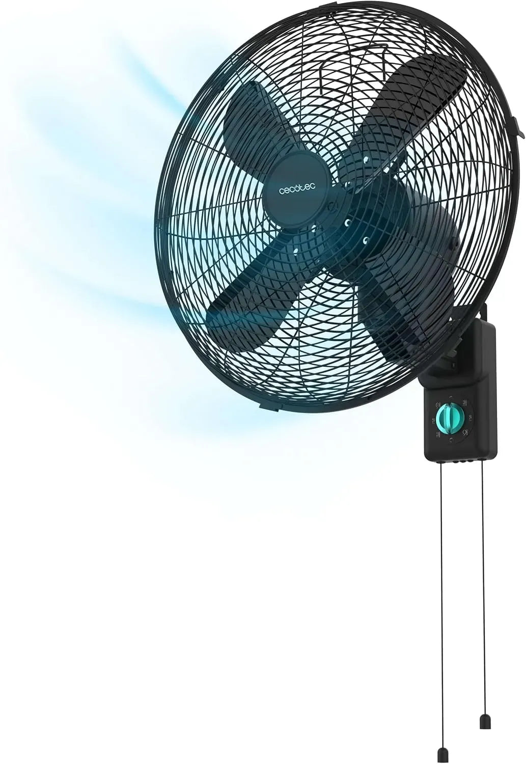 Cecotec Ventilator, 50 W, leise, Schwarz, Ventilator zur Luftzirkulation, Wandventilator EnergySilence 4500 Power Wall Black