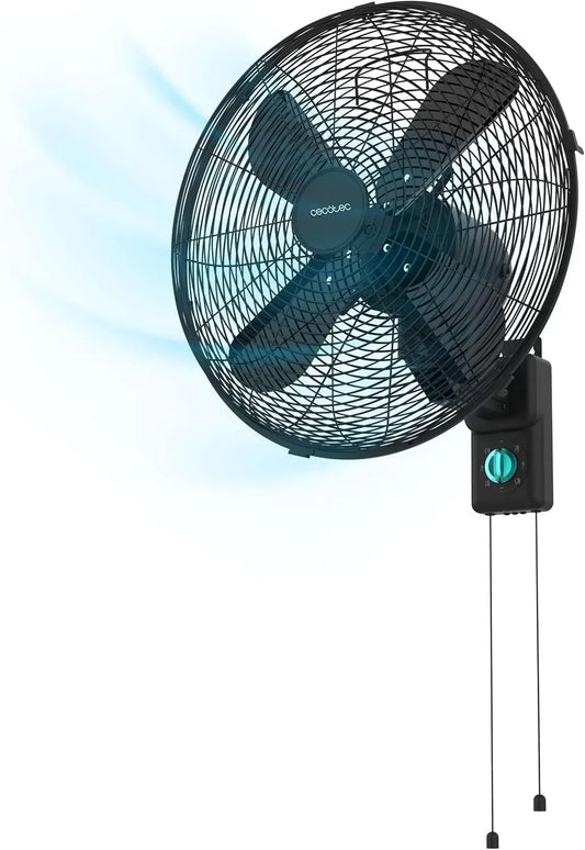 Cecotec Ventilator, 50 W, leise, Schwarz, Ventilator zur Luftzirkulation, Wandventilator EnergySilence 4500 Power Wall Black